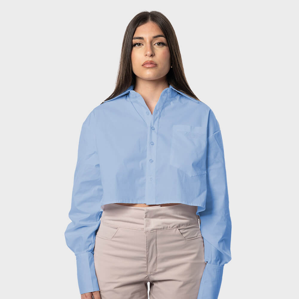 IFM049 - Camicia Crop Donna - Indaco