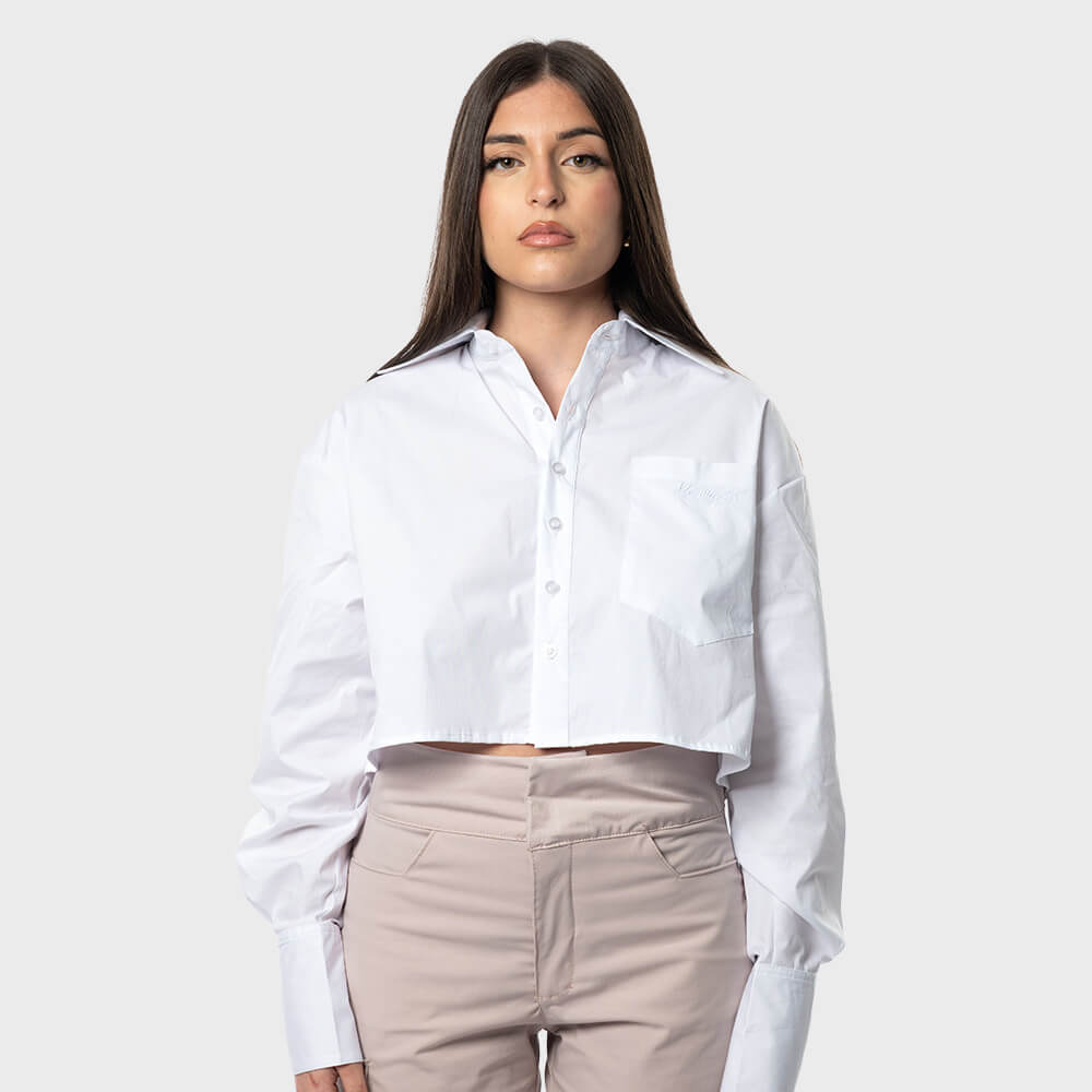 IFM049 - Camicia Crop Donna - Bianco