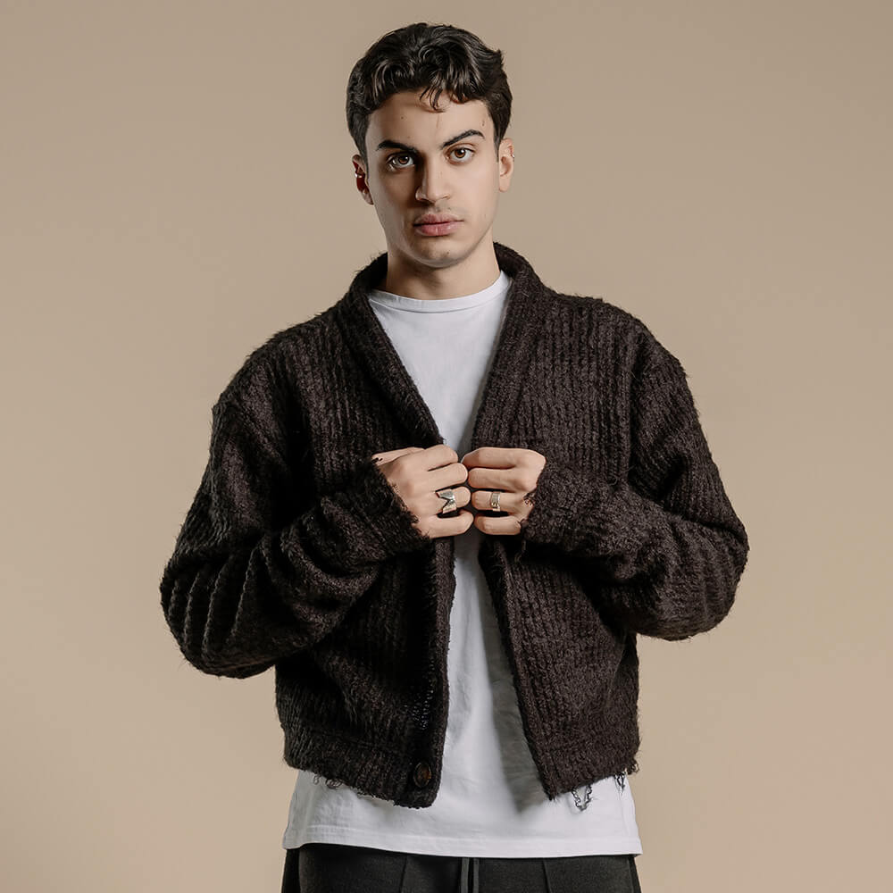 IFM037 - Cardigan uomo Nero